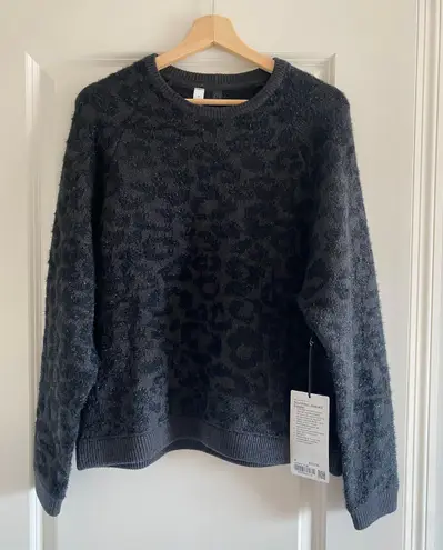 Lululemon Wool-Blend Jacquard Sweater Knit Leopard Graphite Grey Black Size M