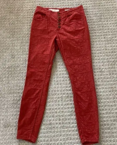 Pilcro and the Letterpress Anthropologie Floral High Rise Button Up Pants