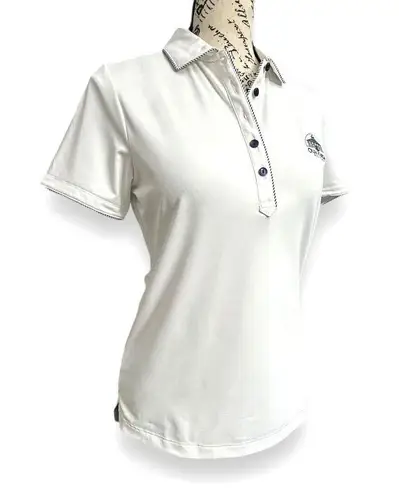 Peter Millar S White Golf Polo Shirt Olde Florida Logo Performance Stretch Top
