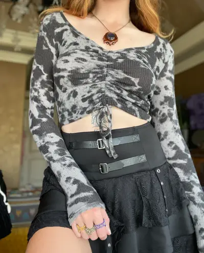 Sexy Scrunched Crop Top Grey