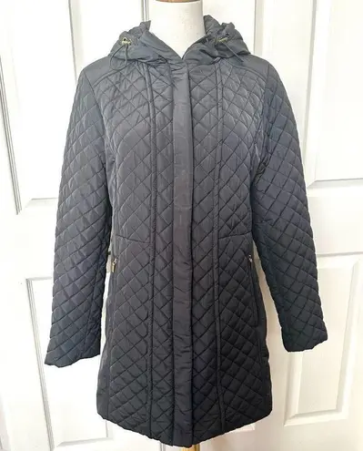 Jones New York Grey  hooded quilted coat