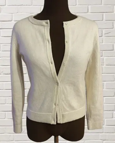 Quince Cashmere Cardigan Sweater Cream Luxury Soft Knit Minimalist Chic S