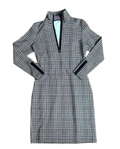 J. McLaughlin Bedford Aspen Glenn Plaid dress Cream Black Navy Size Small