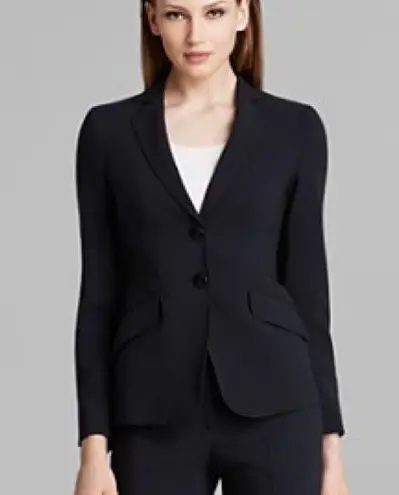 Armani Collezioni Black Virgin Wool Blend Tailored Blazer Jacket Size 12