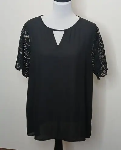 Paper Moon black lace sheer top size XXL