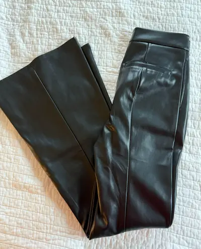 Seven7 Black Flare Leather Jeans