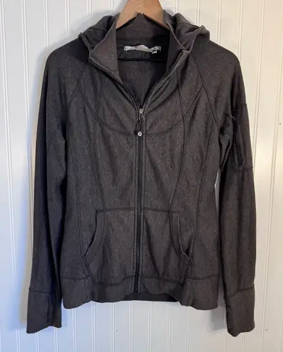 Athleta  Full Zip Charcoal Gray Athletic Hoodie Thumb Hole Women’s Size Small