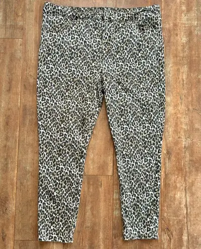 American Eagle  Leopard Print High Rise Jeggings Next Level Stretch Skinny Sz 22