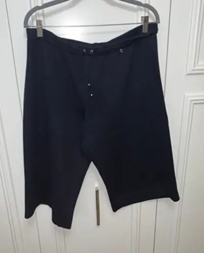 St. John Sport Women's Black Knit Drawstring Capri Pants Size XL Casual - Image 1