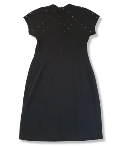 Katie Petites MFG Vintage Dress Dress Size 6 Women's Square Neck Studded Studs Black