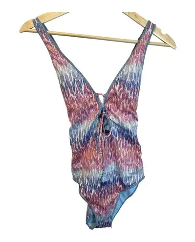 Becca Joshua Tree One-Piece Swimsuit Medium Plunge Neck Tie Back Adjustable NWT