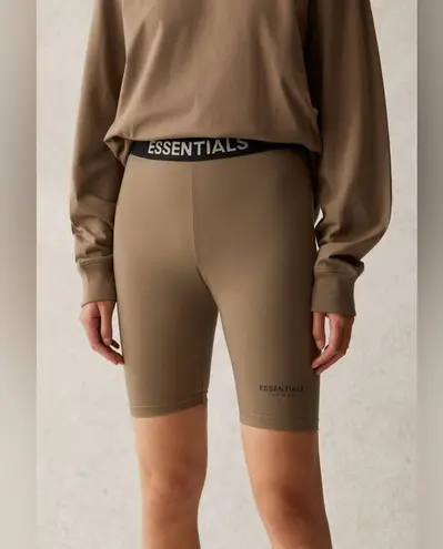 Fear of god Essentials Pull On Elastic Waistband Biker Shorts Taupe Medium M - Image 1