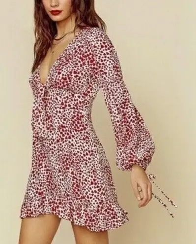 Rue Stiic Cabrio Tie Heart Mini Dress Sz. M Red Size M