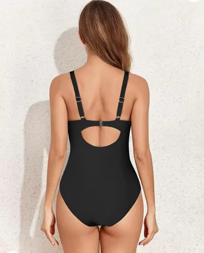 Heytalala Women's One Piece Swimsuit Ruched Tummy Control Bathing Suits Slimming Push Up V Neck