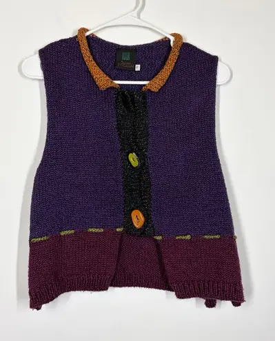 VTG Susan Otterson Knit Vest Size Small Purple