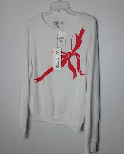 Wildfox  Gift Wrapped Sweatshirt In White Size Small