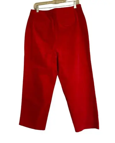 Charter Club NEW Velveteen Ankle Pants Ravishing Red 14