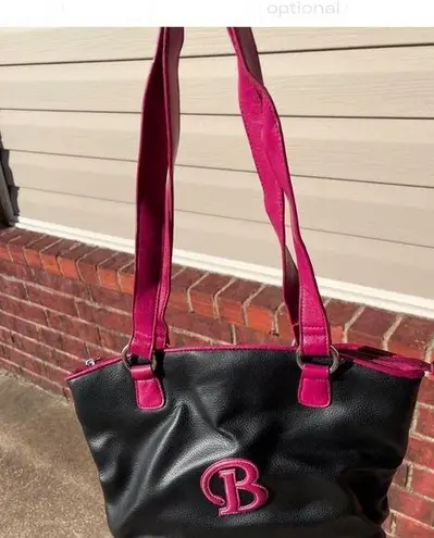 Stylish Black and Pink Tote with Vibrant Accents