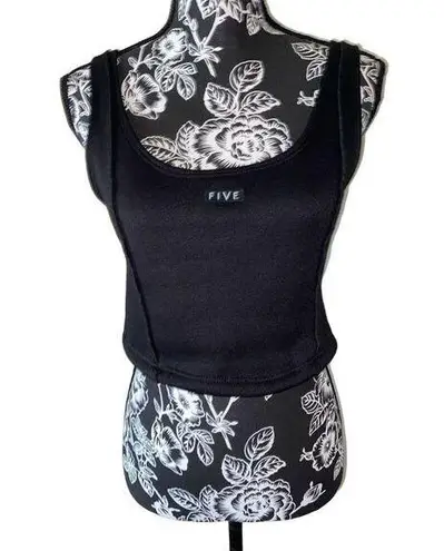 Five The Label Wide Strap Crop Top Tank Top Sexy Lounge Casual Everyday Black Size XS