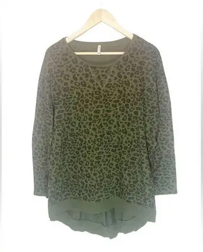 Z Supply Z-Supply Green and Black Leopard Print Weekender Oversized Sweatshirt