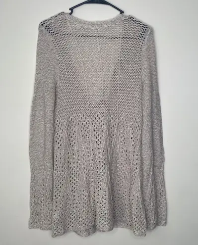 Anthropologie Knitted & Knotted Crochet Longline Cardigan Sweater