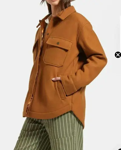 Brixton Durham Shirt Jacket Shacket Washed Copper Brown Size Large Long Sleeve