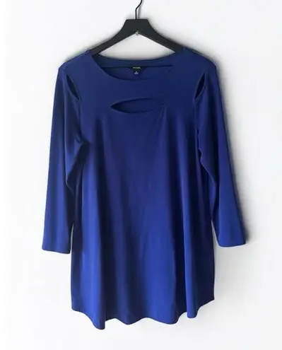 Alfani Royal Blue Cut Out Top Women's Size M