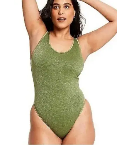 Fe Noel Target collab green silver sparkle one piece swimsuit Size XXS