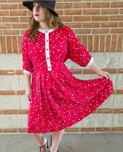 70s does 20s Ted Lapidus dress red Size L