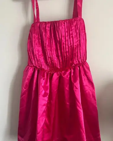 Maeve NEW ANTHROPOLOGIE Bow-Tie Satin Mini Dress Hot Pink - 10