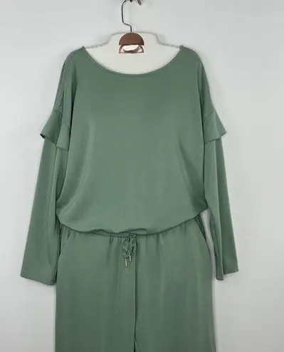 Matilda Jane Womens Size Small Mint Green Resting Day Pocket Soft Terry Jumpsuit