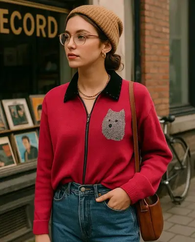 Vintage Yorkie Dog Rhinestone Jacket B