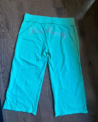 PINK - Victoria's Secret Victoria’s Secret Pink Vintage Y2K Pink Royalty Cropped Sweatpants Size Medium 