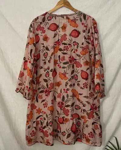 Johnny Was Floral Print Midi Dress Bohemian Women's Size M