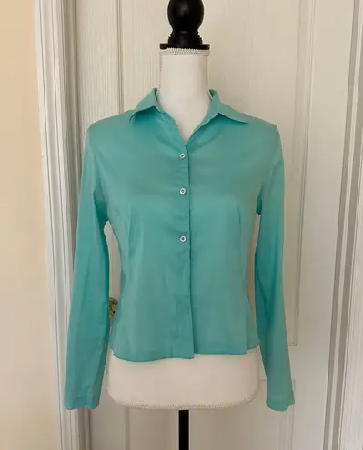 W By Worth Worth Woman’s Green/Blue Cotton Top, Sz 4