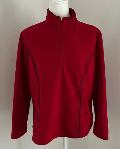 Coldwater Creek Red and Black Fleece Pullover Sz M