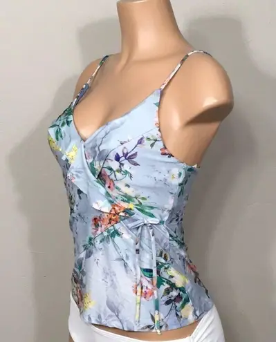 Becca  faux wrap floral tankini top. New