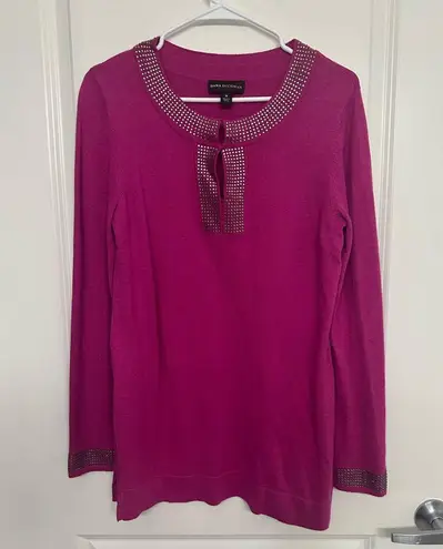 Dana Buchman Embellished Knit Tunic Sweater Size M