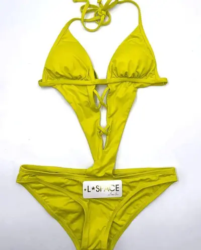 l*space L* Neon Yellow Cutout Swimsuit Size S NWT $187