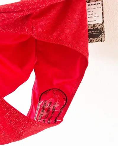 One Piece Asbayson Novelty Swimwear Red Ruffle Swimsuit