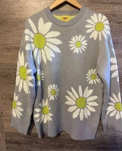 NEOITY Flower Knit Sweater Unisex One Size Mid Century Mod Stylers Harry Style Gray