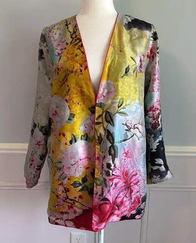 ETRO Reversible Silk Jacket Ethnic Tribal Floral XXL Neiman Marcus NEW $1005 Pink