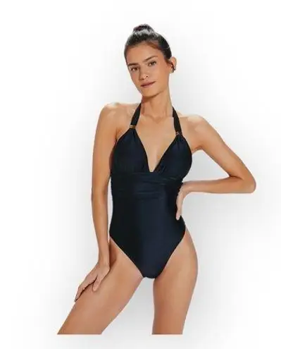 Vix ❤︎︎ Bia Tube Draped One Piece Brazilian Cut Swimsuit ❤︎︎ Black ❤︎︎ Medium