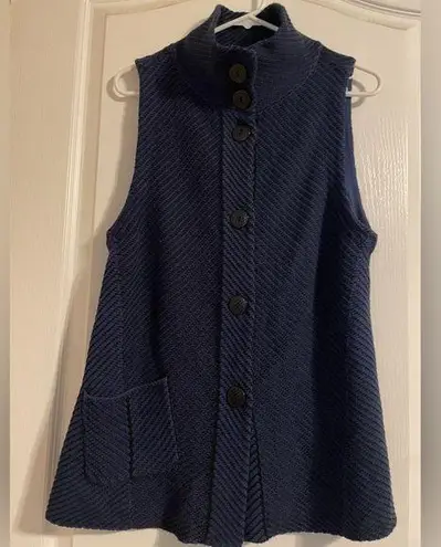 Habitat Waffle Knit Striped Button Up Cardigan Tank Tunic Top S Boho Minimalist