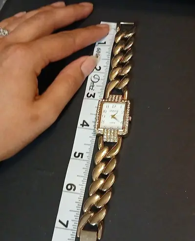 Studio time Quartz goldtone blinged out chain watch Gold