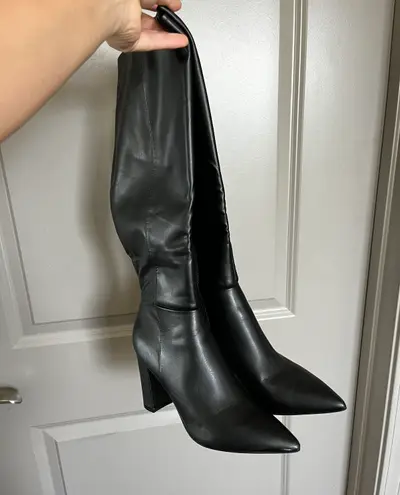 Marc Fisher Black Tall Point Heel Boots