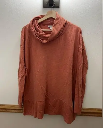 Garnet Hill EUC Cowl Sweater Stretchy Coral Red size medium