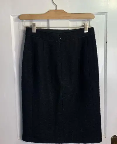 Moschino Black Wool Tweed Classic Straight MIDI Skirt W-384 Size 8
