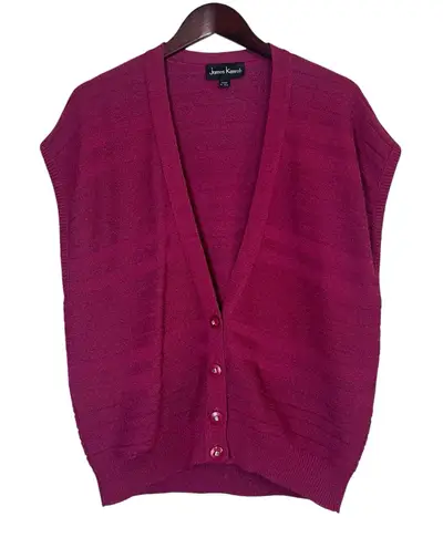 VTG 1970s James Kenrob Sweater Vest Button Front Pants Set Sz XL USA Union Made Pink