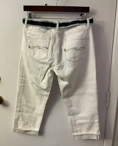 Tommy Hilfiger Belted Cropped Cuff Capri Pants Size 2 White